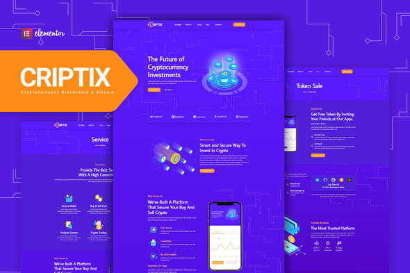 Criptix - Cryptocurrency Blockchain & Bitcoin Elementor Template Kit