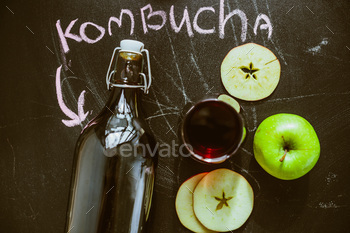 Top view on homemade Kombucha with fruits / Photodune, Misc