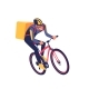 Courier in Sportswear with Bicycle Delivering - GraphicRiver Item for Sale
