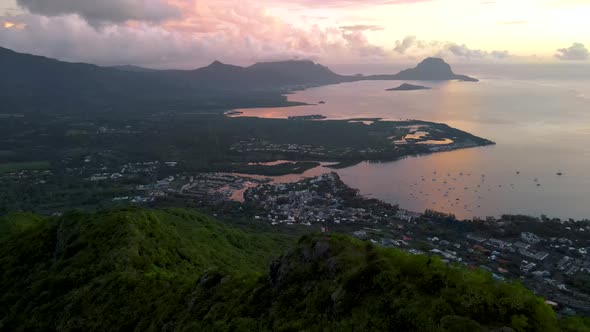 Mauritius View From the Mountain at Sunset Black River Gorges National Park Mauritius Couple Man and