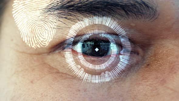 Human Eye Identification Scan Technology Interface 4K