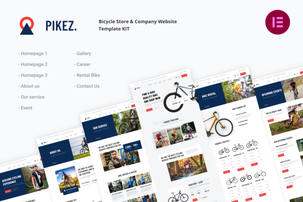 Pikez - Bike Shop & Bicycle Rental Elementor Template Kit