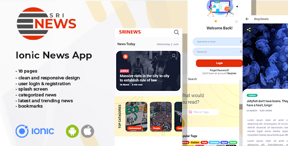 Sri News - Ionic 6 News App Template
