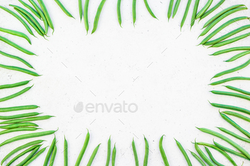 Top view of fresh green beans background / Photodune, Misc