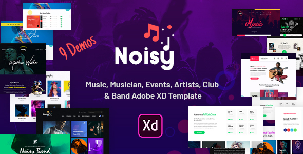 Noisy | Music Adobe XD Template