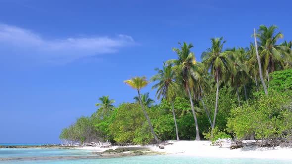 Perfect Wild Sandy Beach with Turquoise Sea View