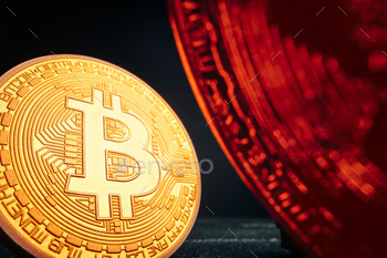 Close up photo of bitcoin crypto currency / Photodune, Misc
