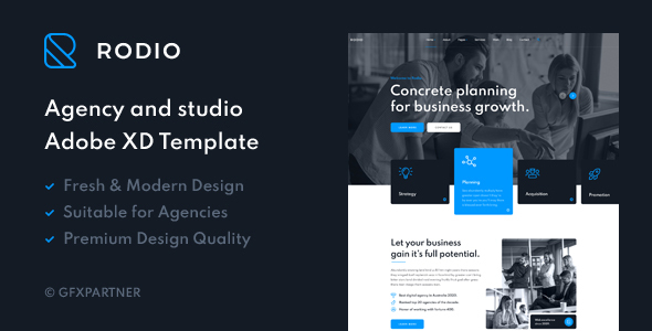 Rodio – Agency & Studio Adobe XD Template