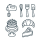Baking Tools Ingredients Pastry Items Line Icons - GraphicRiver Item for Sale