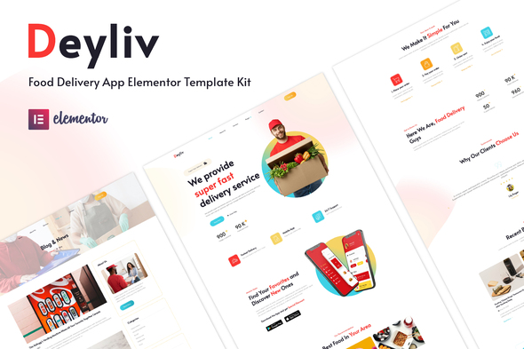 Deyliv - Food Delivery App Elementor Template Kit