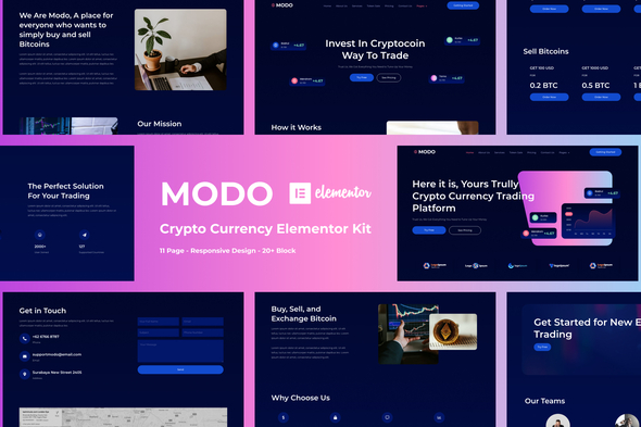 MODO - Crypto Currency Elementor Template Kit