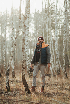 Hiker man in the forest / Photodune, Misc