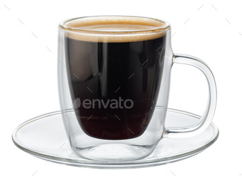 Glass cup of espresso coffee isolated on white / Photodune, Misc