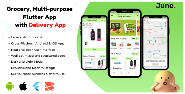 Grocery Flutter Ordering Management Delivery Boy App - Ecommerce, Grocery, Vegetable And Pharmacy