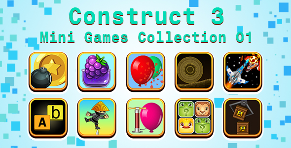 Mini Games Collection 01 (Construct 3 | C3P | HTML5) Customizable and All Platforms Supported