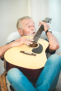 portrait elderly adult father and family concept, senior old man are happy together and keep smile / Photodune, Misc