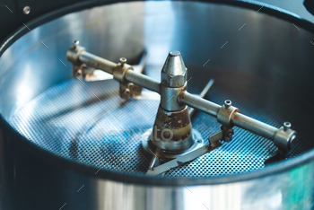 coffee bean roaster machine equipment working for beverage business, roasting preparation process / Photodune, Misc