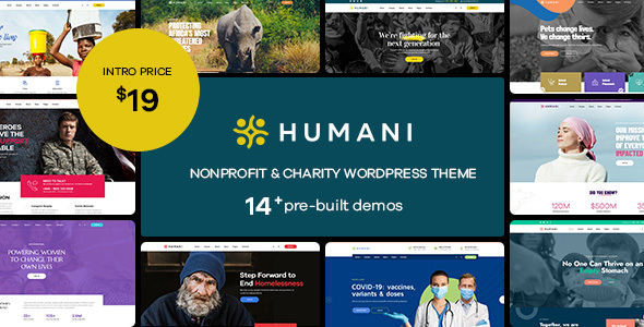 Тема WordPress Humani - Nonprofit & Charity WordPress Theme