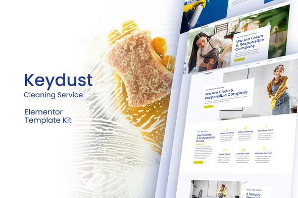 Keydust -  Cleaning Service Elementor Template Kit