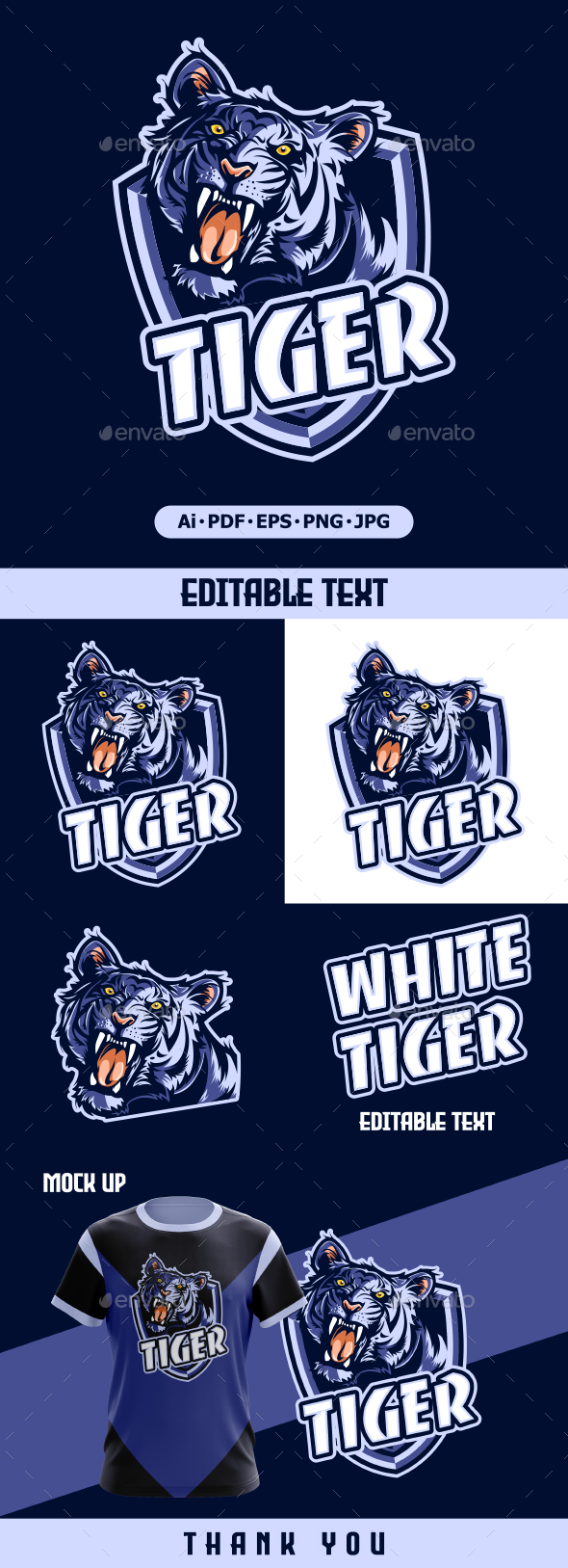 Tiger Mascot Logo for Sport and Sport