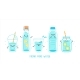 Set of Clean and Fresh Water in Bottles Glasses - GraphicRiver Item for Sale