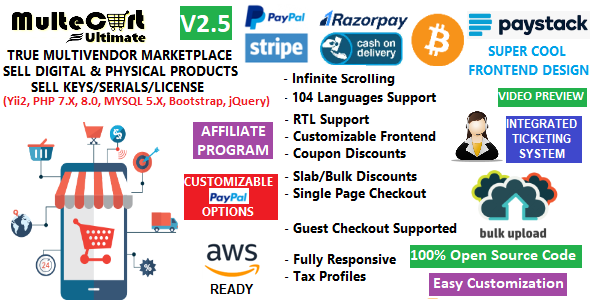 MulteCart Ultimate Ecommerce - Digital Multivendor Marketplace Online Store - eShop CMS