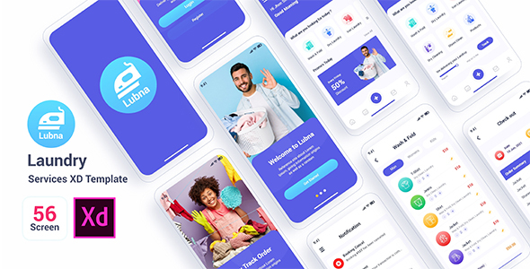 Lubna – Laundry Services Adobe XD Template