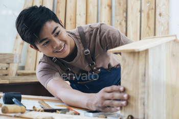 DIY woodworking and furniture making and craftsmanship and handwork concept. / Photodune, Misc