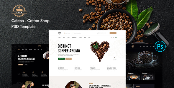 Cafena - Coffee Shop PSD Template