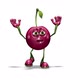 Comic Cherry  Looped Dance on White Background - VideoHive Item for Sale