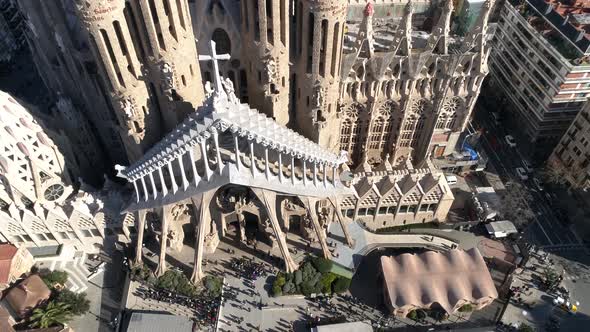 Barcelona, Sagrada Familia Top View Spain