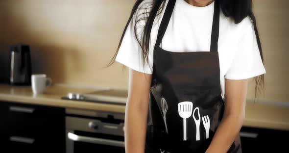 Woman Kneads Dough with Her Hands to Bake Shortbread Cookies