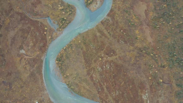 Top View of Winding Blue River