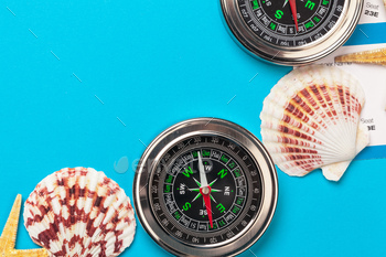 Time to Travel. Idea for tourism with tickets and compass. creative photo / Photodune, Misc