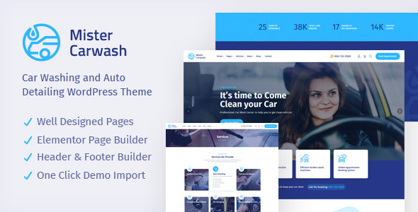 Тема WordPress Mister - Car Wash WordPress Theme