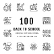 Back to School Unique Outline Icons - GraphicRiver Item for Sale