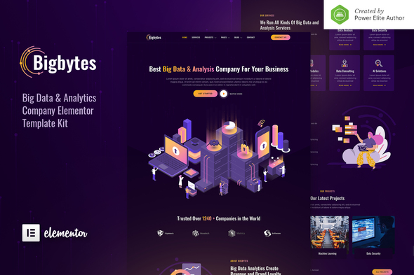 Bigbytes – Big Data & Analytics Company Elementor Template Kit