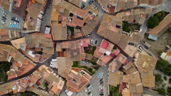 Drone Flight Over Castello D'Empuries Town