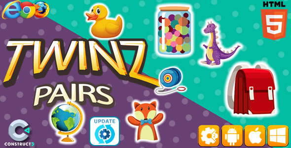 Twinz Pairs - HTML5 Game (Construct 3)