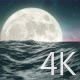 NIGHT OCEAN AND FULL MOON 4K 2160p - VideoHive Item for Sale