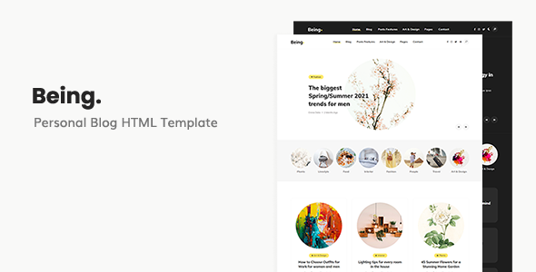 Being - Personal Blog HTML Template