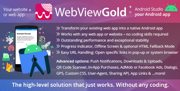 WebViewGold dla Androida - WebView URL / HTML do aplikacji na Androida + Push, obsługa URL, API i wiele więcej!