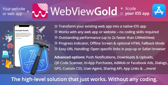 WebViewGold na iOS - aplikacja WebView URL / HTML na iOS + Push, obsługa URL, API i wiele więcej!