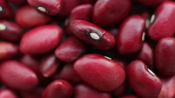 Background of Red Kidney Beans Rotating Close Up