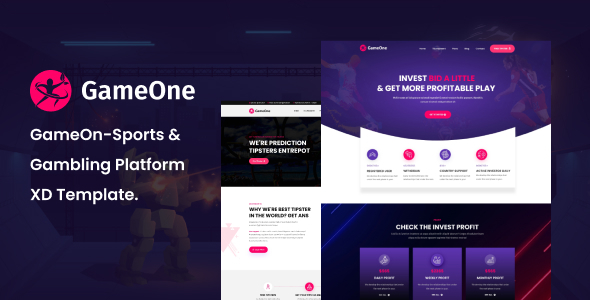 GameOne - Sports & Betting Platform XD Template