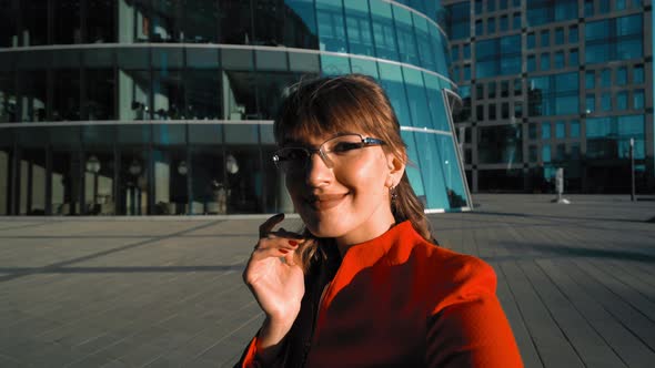 Businesswoman Making Selfie