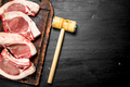 Raw pork steaks on a cutting Board. - PhotoDune Item for Sale