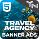 Travel Agency 2 - HTML5 Banners With Water Ripple Effect And Interactive Air Bubbles (GWD, anime.js) - CodeCanyon Item for Sale