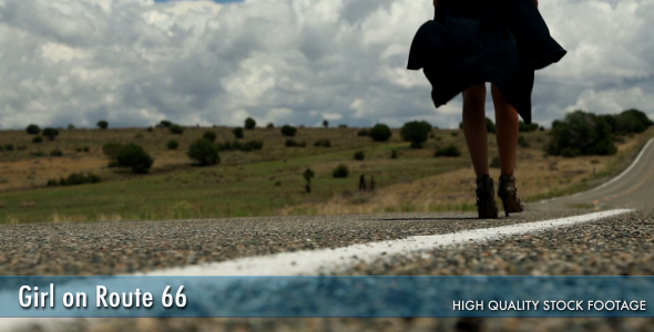 Girl Walking On Route 66 4