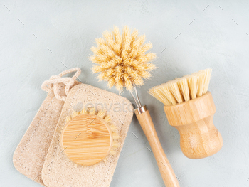 Zero waste plastic free reusable dish house washing wooden brushes as natural cleaning tools / Photodune, Misc
